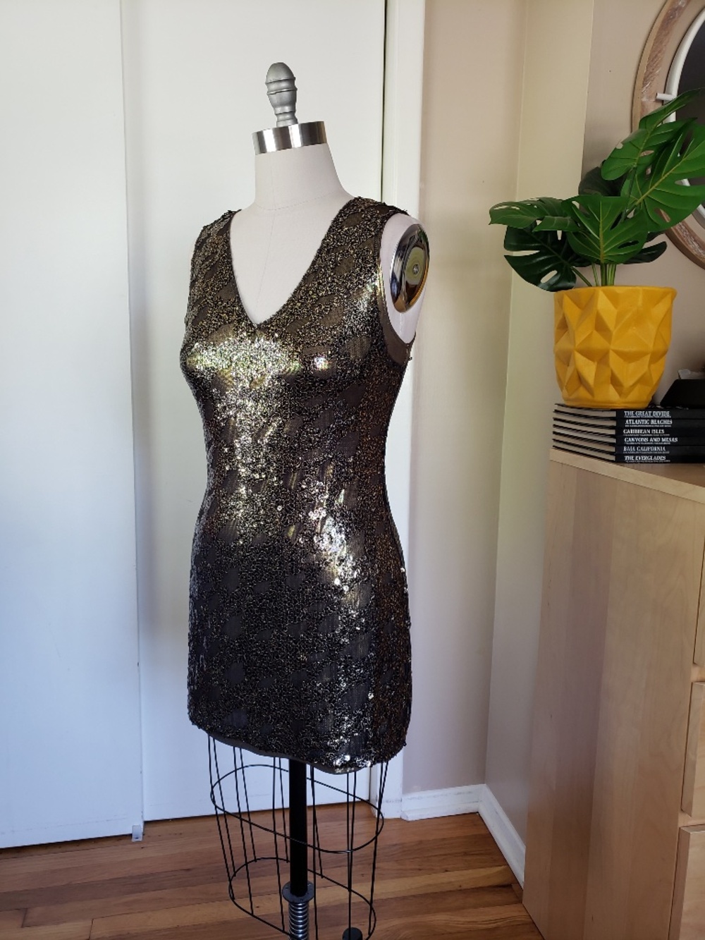 Express Heart of Gold Mini Dress Size Medium